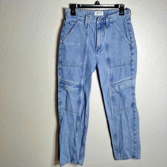 Agolde Cooper Cargo Jeans In Light Wash Sz 26 - Picture 2 of 12